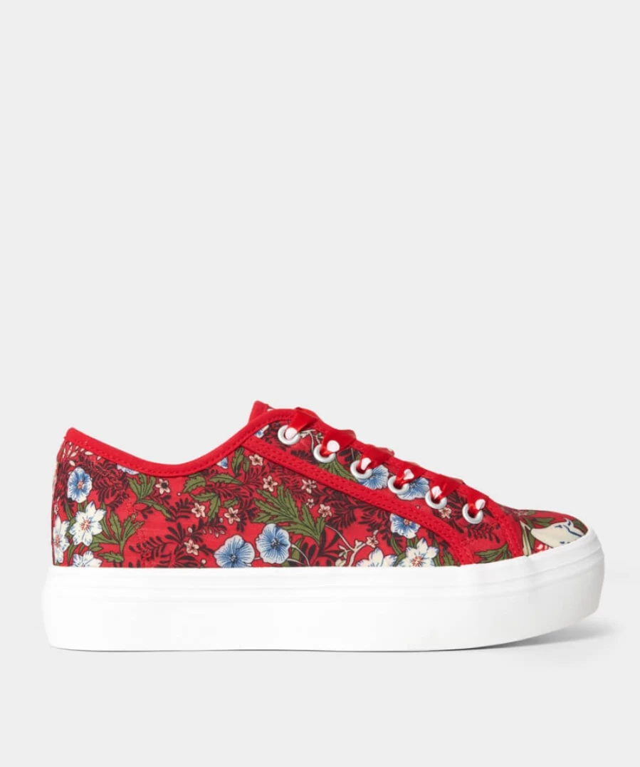 Joe Browns Women's Red Multi Floral Platform Pumps - Daydreamer Style