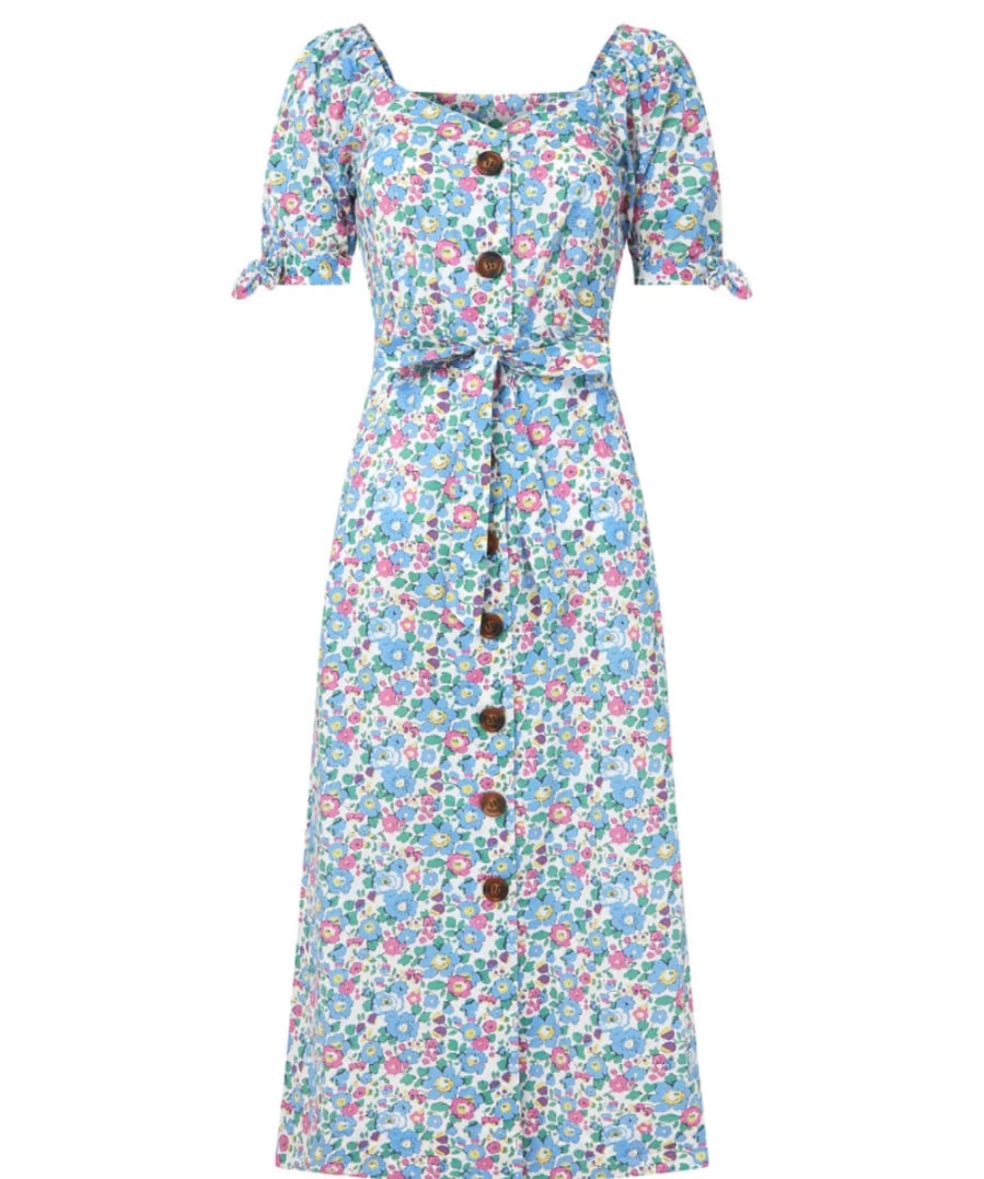 Joe Browns Women's Penny Button Through Dress in Multi Color - Stylish Floral Summer Dress