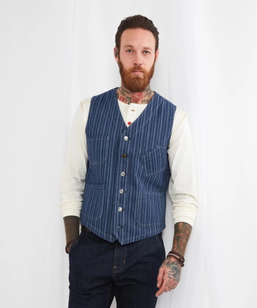 Joe Browns Men's Blue Work Hard Play Hard Waistcoat Vest for Stylish Casual Wear