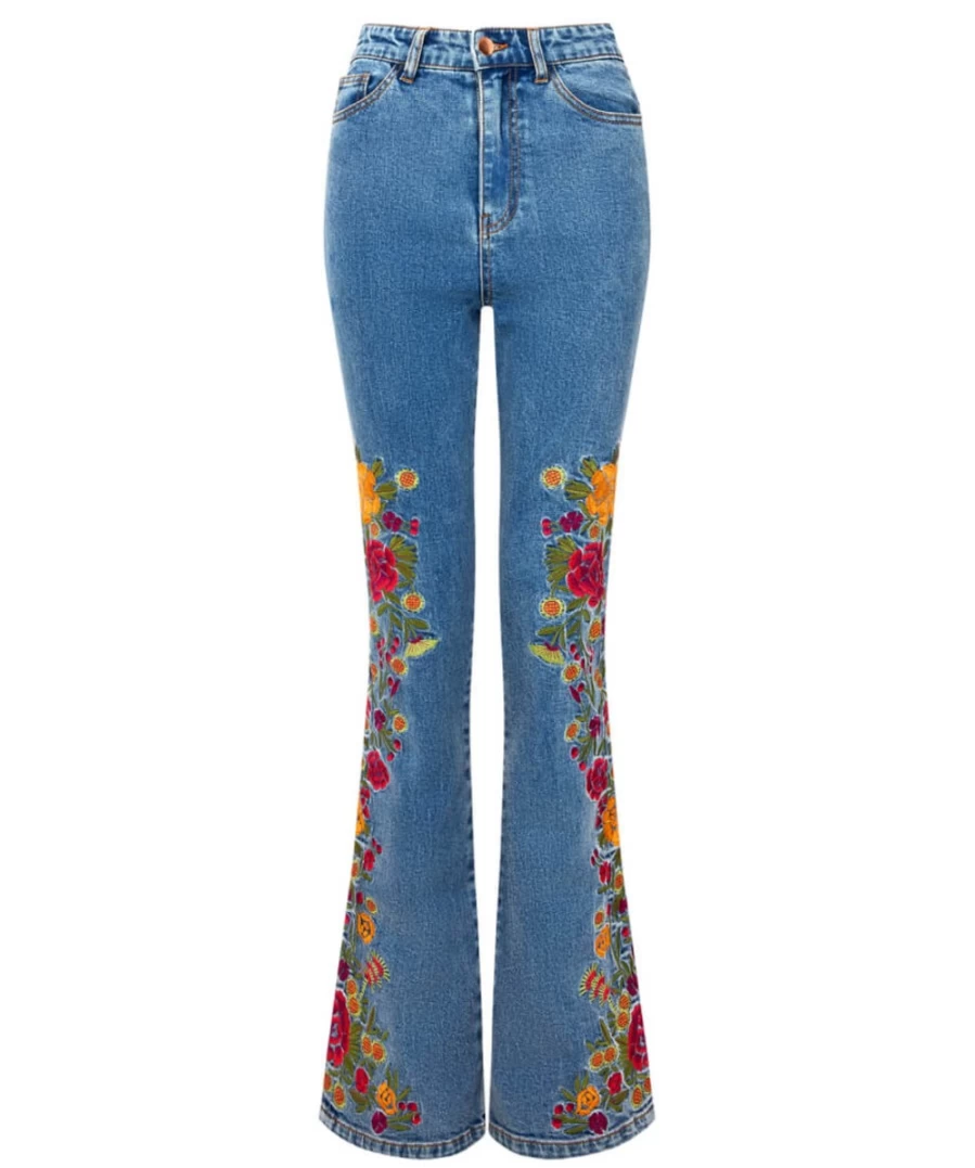 "Joe Browns Women's Blue Embroidered Festival Fun Jeans"