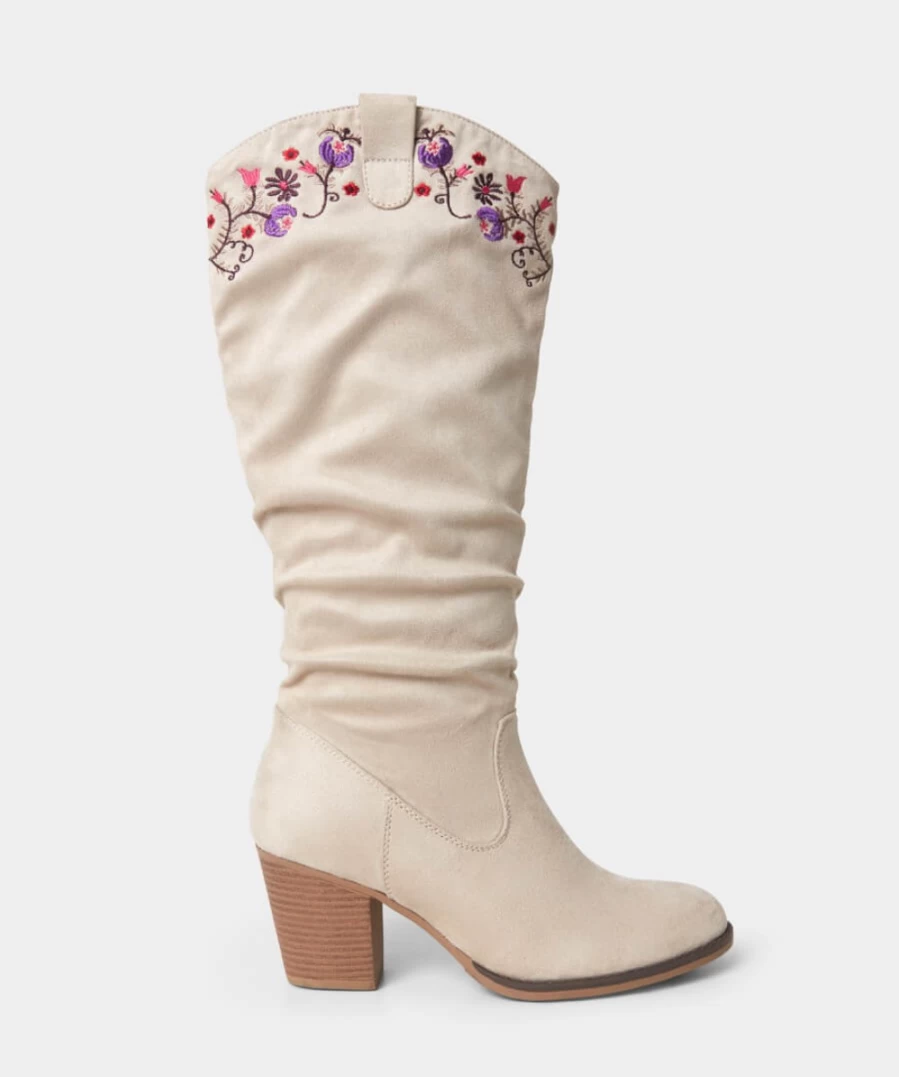 Joe Browns Women's Pebble Multi Embroidered Slouch Boots - Heartlands Collection