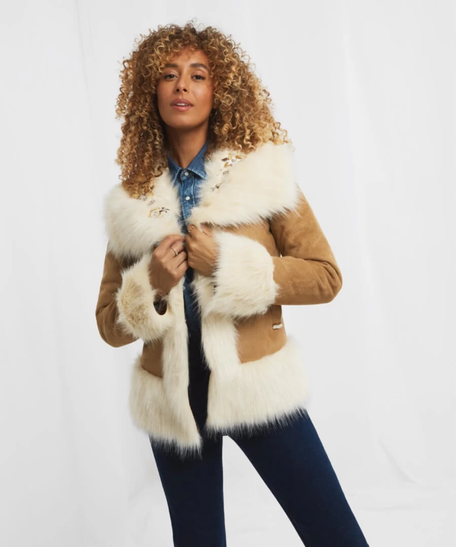 Joe Browns Women's Natural Faux Fur Coat - Stylish Winter Outerwear