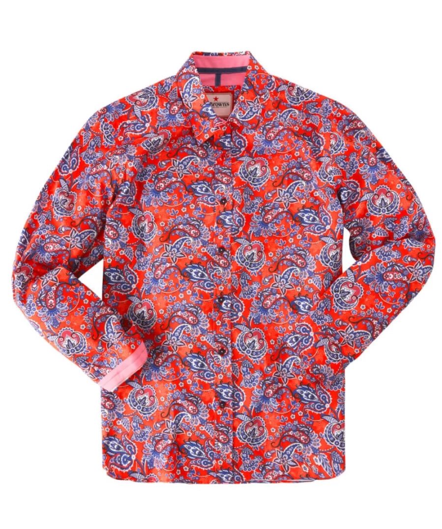 Joe Browns Men's Stylish Red & Blue Casual Shirt - Trendy Sensational Style