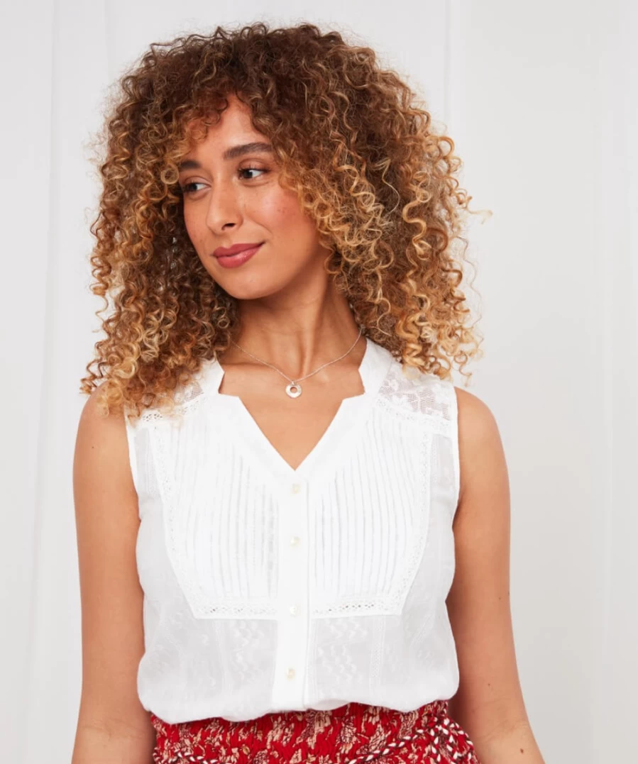 Joe Browns Women's White Sunny Days Sleeveless Blouse