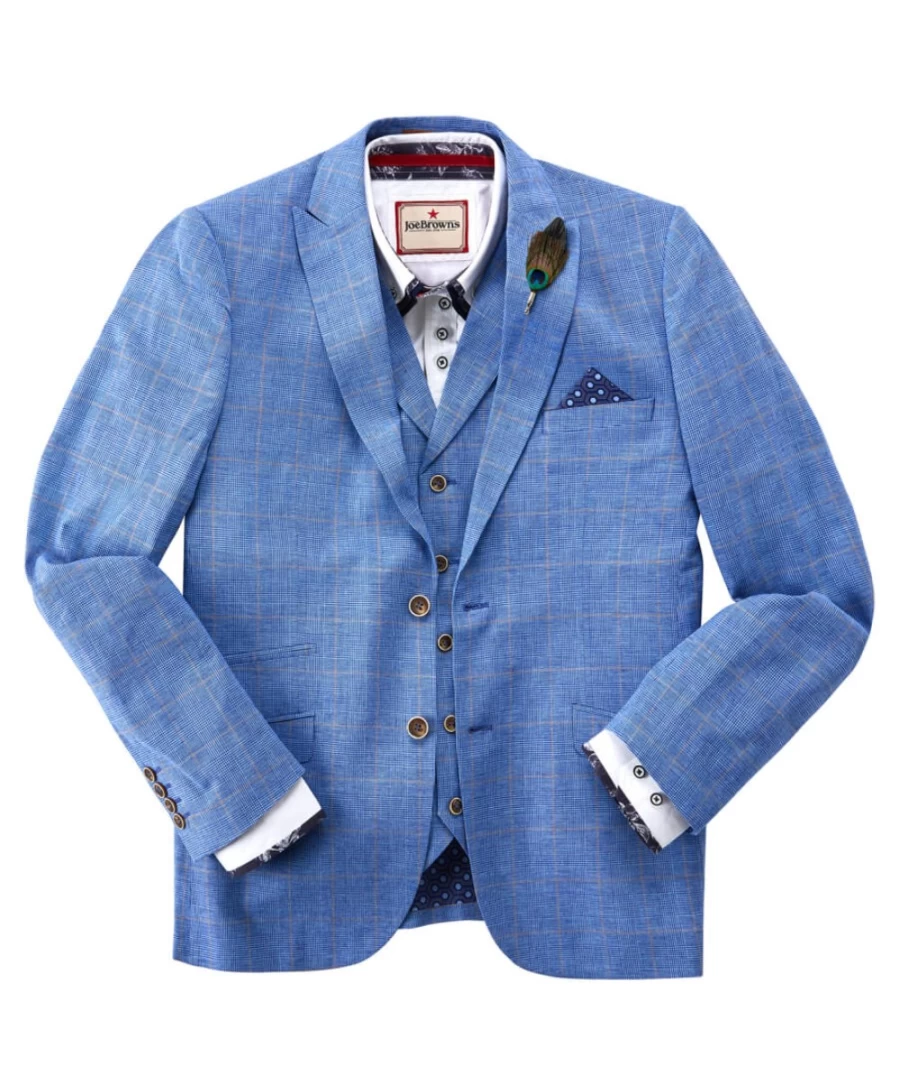 Joe Browns Men's Blue Check Blazer - Stylish Sensational Fit for Modern Gentlemen