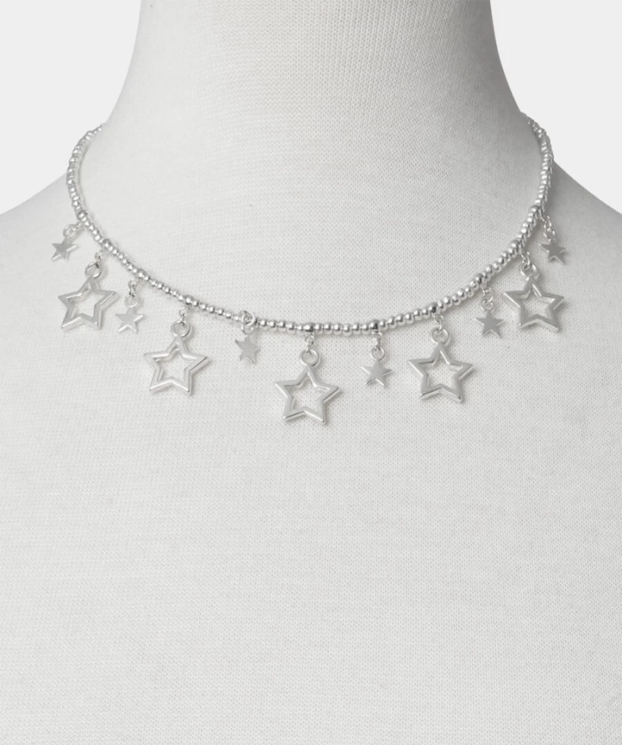 Joe Browns Women's Silver Star Gazer Plate Necklace - Elegant Celestial Jewelry