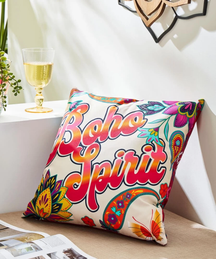 Joe Browns Boho Spirit Reversible Outdoor Cushion - Multi-Color Bohemian Design for Patio, Garden & Indoor Decor