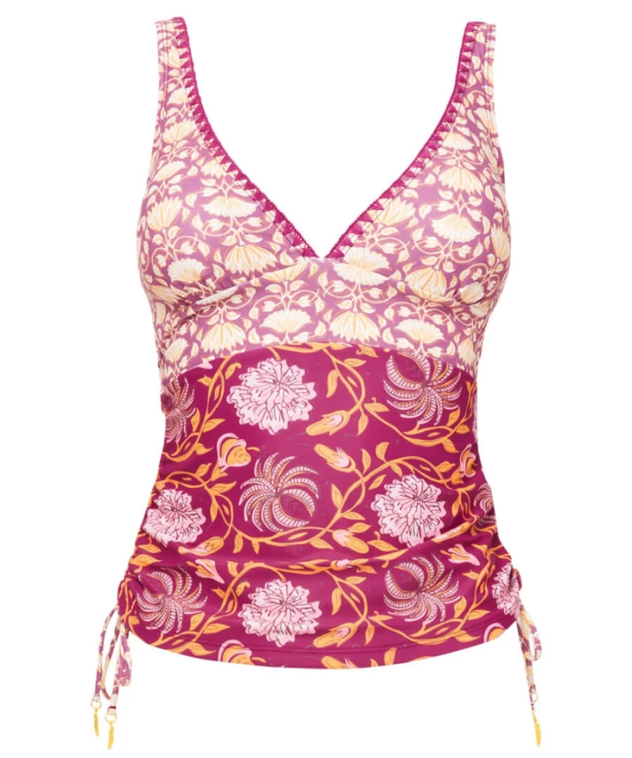 Joe Browns Women's Raspberry Multi Boho Chic Mexicano Tankini Top