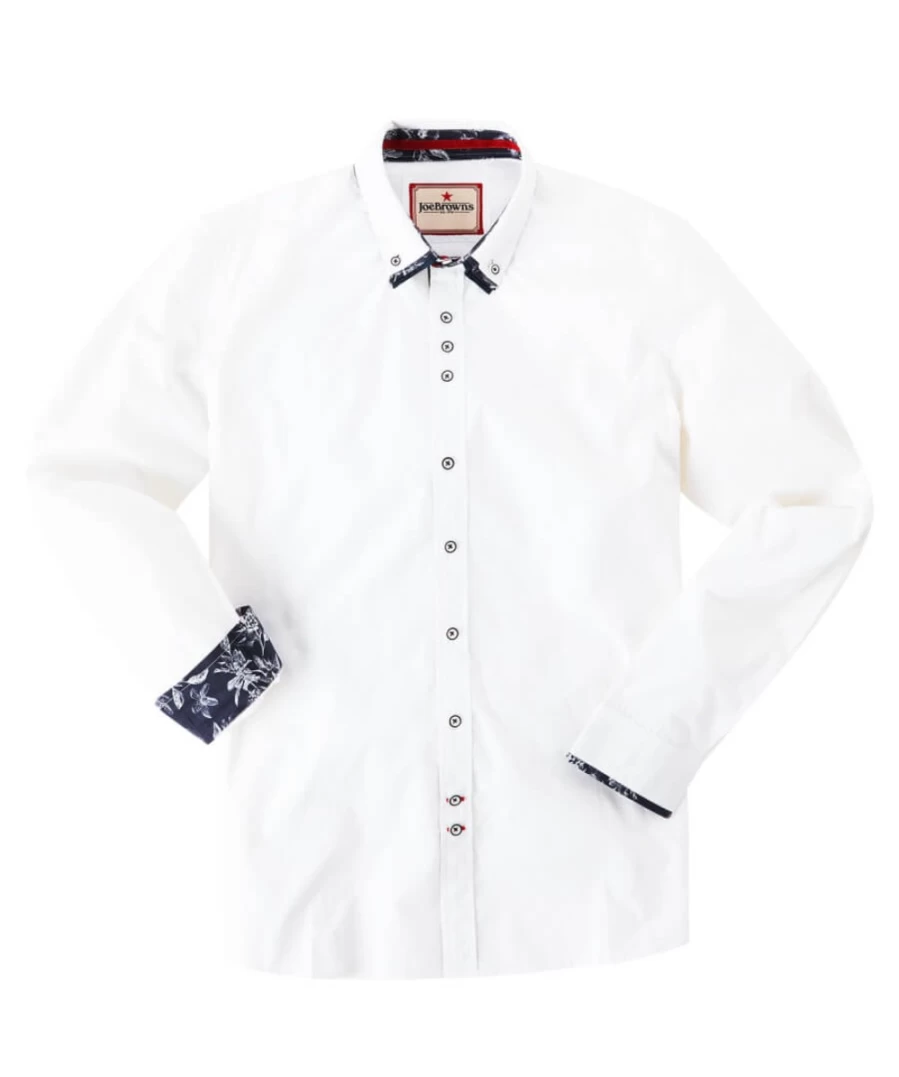 Joe Browns Men's White Triple The Style Shirt - Classic Casual Shirt for Men