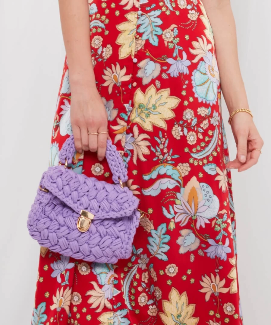 Joe Browns Women's Lilac Paris In Spring Bag - Elegant Floral Handbag for Women