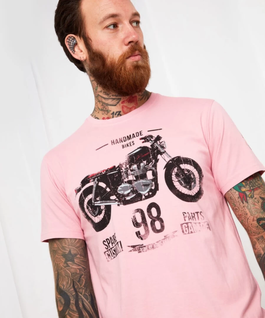 Joe Browns Men's Open Road Tee - Pink Casual T-Shirt