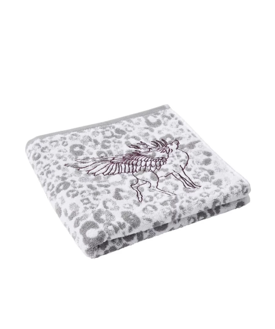 Joe Browns Silver Embroidered Leopard Print Luxury Bath Towel