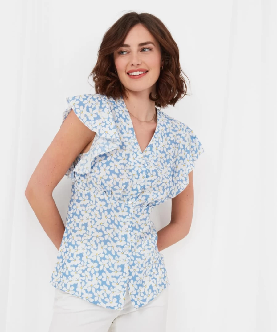 "Joe Browns Women's Blue Summer Days Blouse - Lightweight Casual Top"